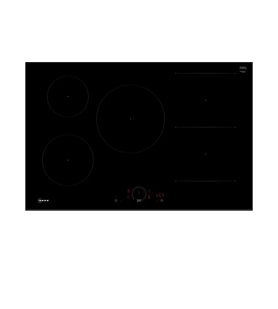 N 70 Piano cottura a induzione 80 cm Nero, senza profili T58FHW1L0